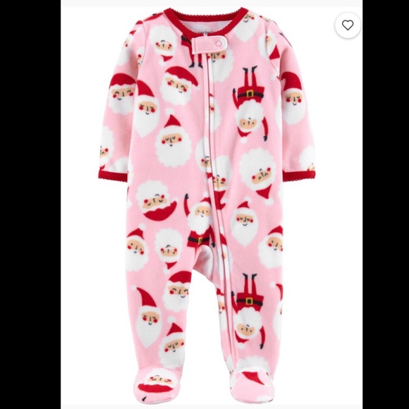 NWT Carter’s Santa Claus Fleece Zip Up Sleep/Play - Picture 1 of 4